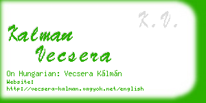 kalman vecsera business card