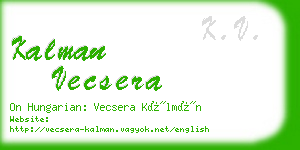 kalman vecsera business card